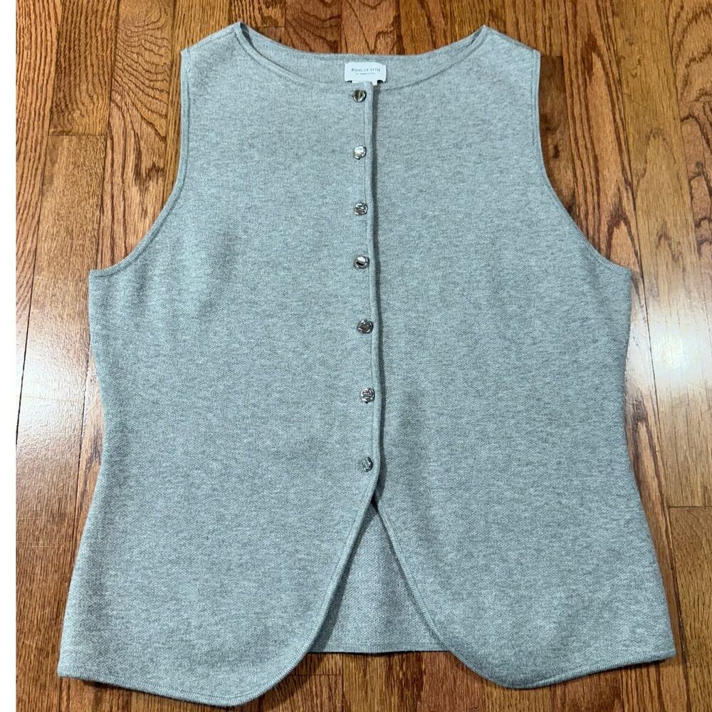 Song of Style Aimee Song Sleeveless Knit Top XL Gray Button Front